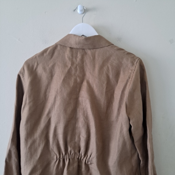 Lafayette 148 NY Greenish Brown Linen Collared Long Sleeve Jacket - S - Picture 4 of 7